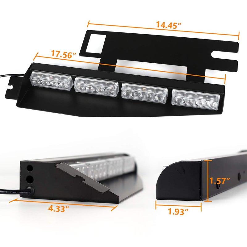 ASPL أضواء فيزر ASPL 32LED 26 نمط وميض تحذير طارئ على الزجاج الأمامي مع قاعدة قابلة للتعديل (أحمر/أزرق/أحمر/أزرق) - Image 5